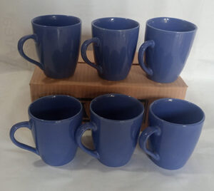 TEA MUG BLUE EGG SHAPE 06 PCS